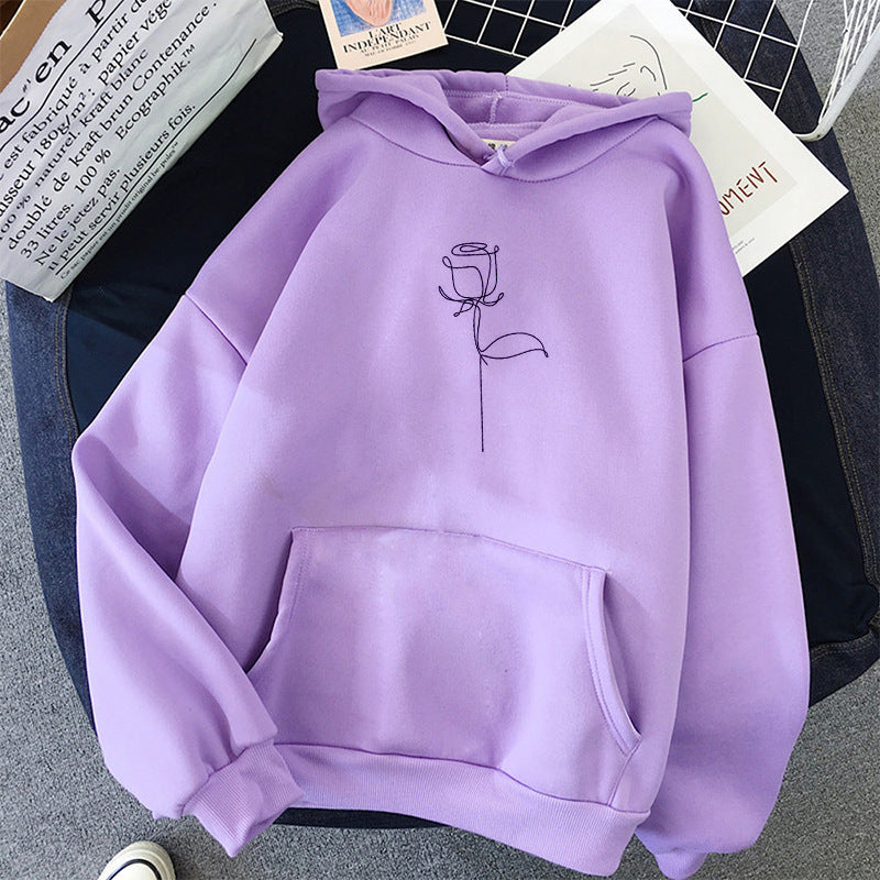 Candy Black Rose Print Sport Hoodie See size chart under “more details” The Fashion Celestial