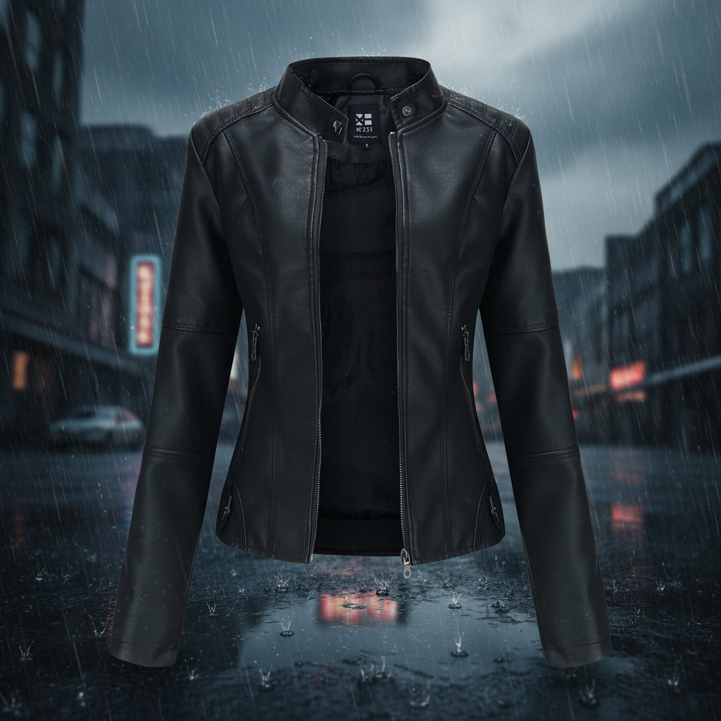 Women’s Classic Leather Jacket – Chic Streetwear Outerwear FitiqueFit