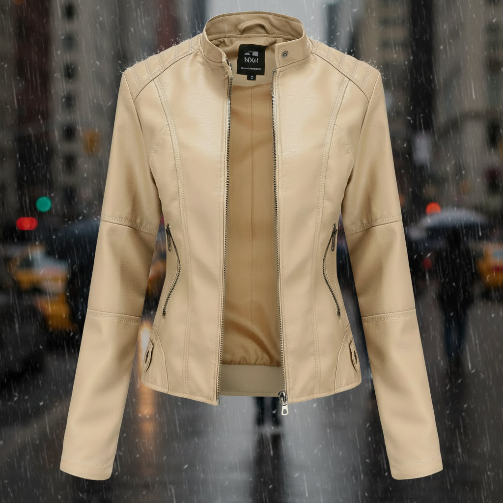 Women’s Classic Leather Jacket – Chic Streetwear Outerwear FitiqueFit