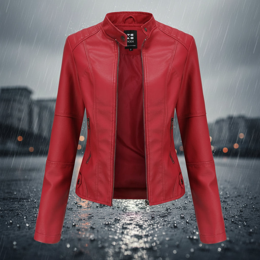Women’s Classic Leather Jacket – Chic Streetwear Outerwear FitiqueFit