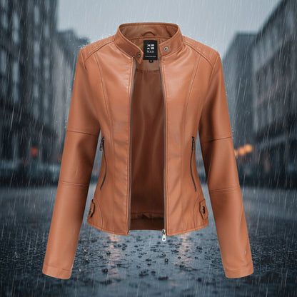 Women’s Classic Leather Jacket – Chic Streetwear Outerwear FitiqueFit