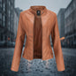 Women’s Classic Leather Jacket – Chic Streetwear Outerwear FitiqueFit