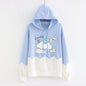 Printed Color-blocking Thin Long-sleeved Hooded Sweatshirt See size chart under “more details” The Fashion Celestial