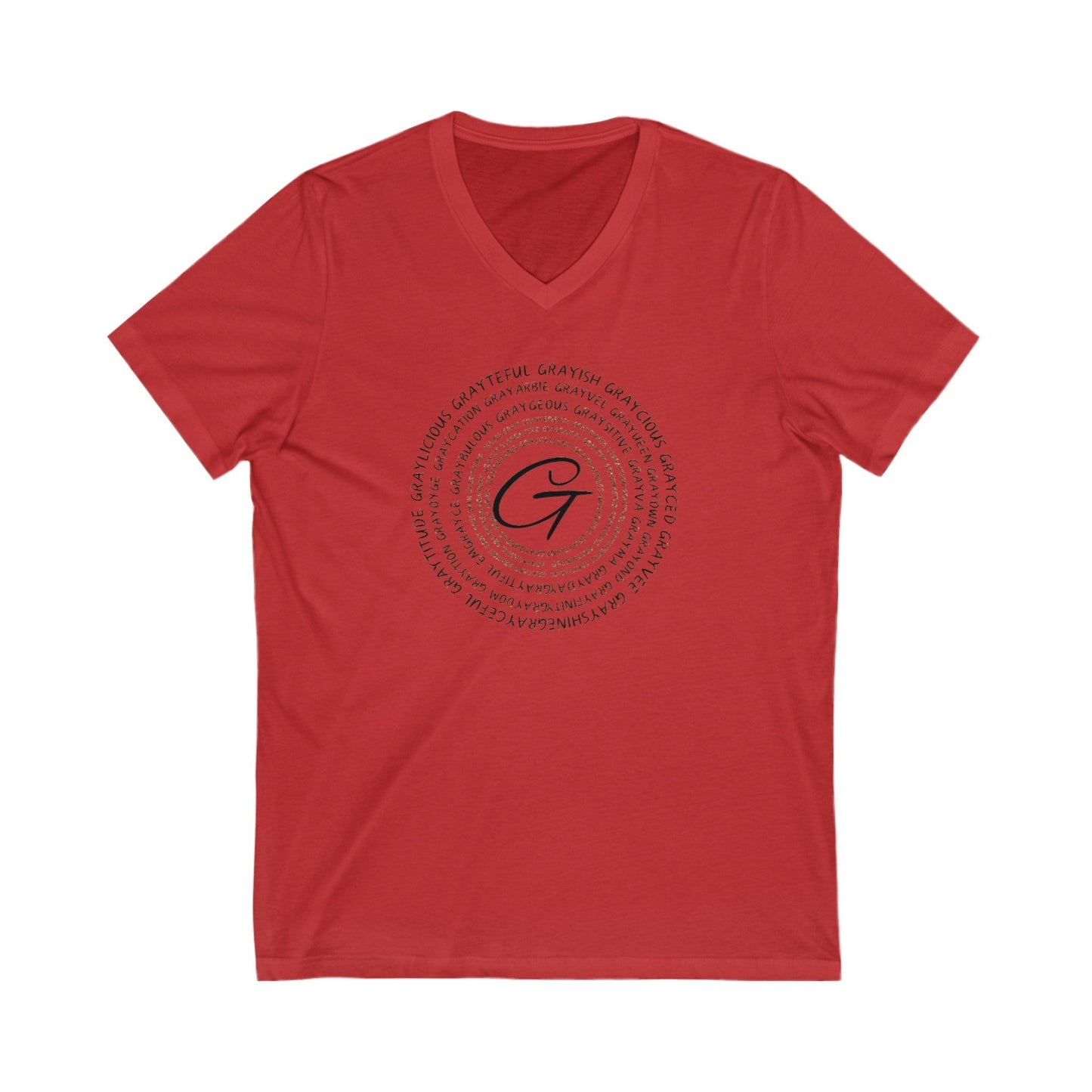 Unisex Jersey Short Sleeve V-Neck Tee Gray word puns Grayceful LLC