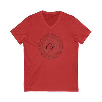 Unisex Jersey Short Sleeve V-Neck Tee Gray word puns Grayceful LLC