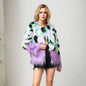Faux Fur Two-tone Fur Stitching Plush Fur Coat See size chart under “more details” The Fashion Celestial