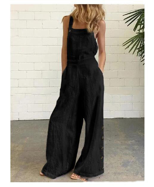High-Waisted Sleeveless Wide-Leg Denim Jumpsuit – 8 Colors, S–2XL FitiqueFit