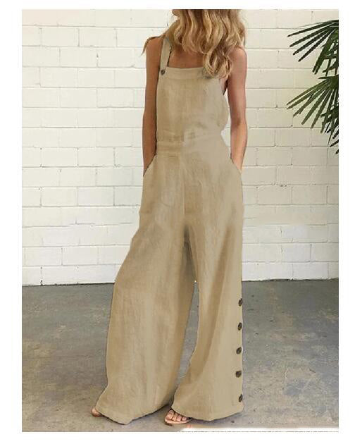 High-Waisted Sleeveless Wide-Leg Denim Jumpsuit – 8 Colors, S–2XL FitiqueFit