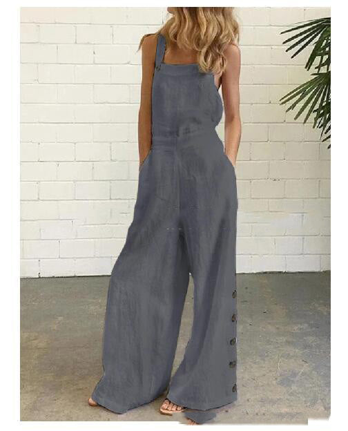 High-Waisted Sleeveless Wide-Leg Denim Jumpsuit – 8 Colors, S–2XL FitiqueFit