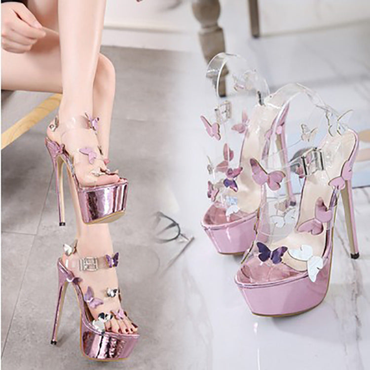 Bow knot Open Toe Sandals All-Match Stiletto Sexy Super High Heels See size chart under “more details” The Fashion Celestial