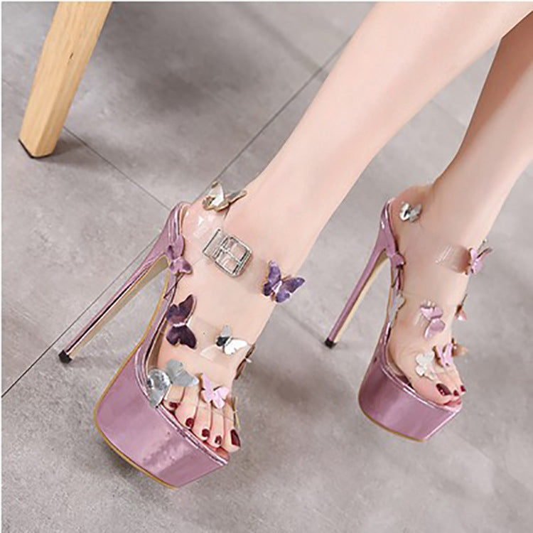 Bow knot Open Toe Sandals All-Match Stiletto Sexy Super High Heels See size chart under “more details” The Fashion Celestial
