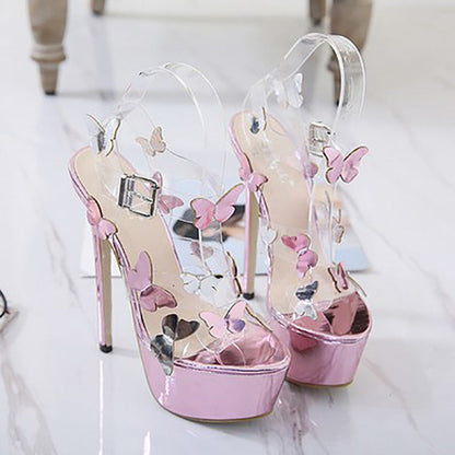 Bow knot Open Toe Sandals All-Match Stiletto Sexy Super High Heels See size chart under “more details” The Fashion Celestial