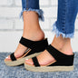 Wedge Heel Slippers Casual Sandals Hemp High Wedge Heel Shoes FitiqueFit