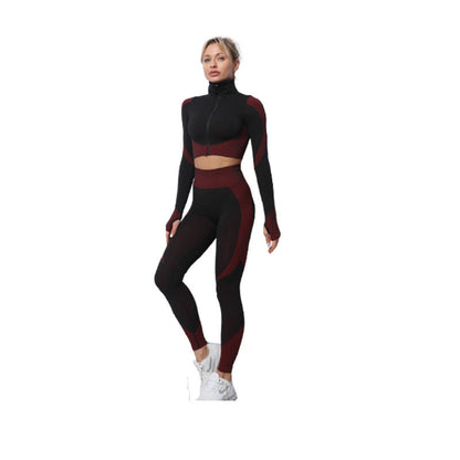 2-Piece Seamless Zip-Up Yoga Set – Workout Sets for Women FitiqueFit