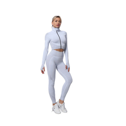 2-Piece Seamless Zip-Up Yoga Set – Workout Sets for Women FitiqueFit