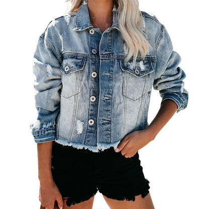 Ladies Denim Jacket Washed Denim Jacket See size chart under “more details” The Fashion Celestial