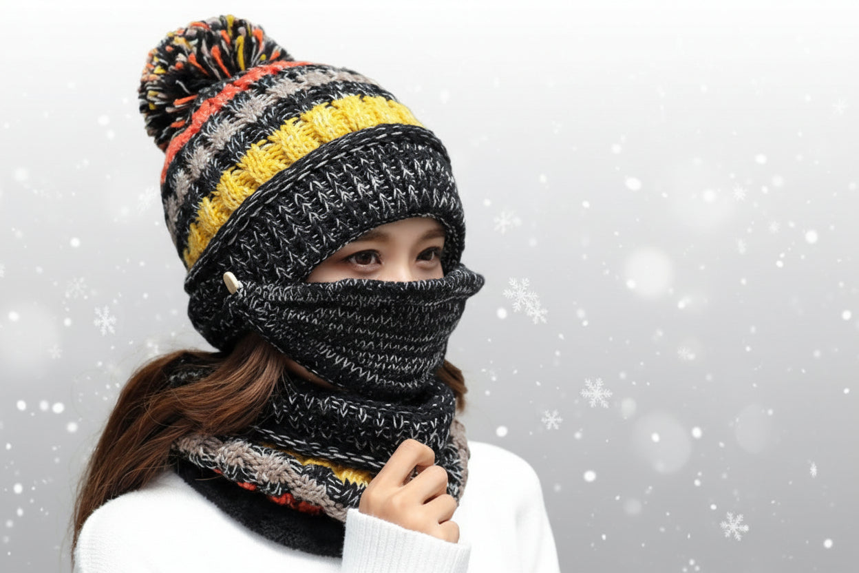 Winter Plush Knitted Hat – Soft Warm Knit Beanie for Cold Weather FitiqueFit