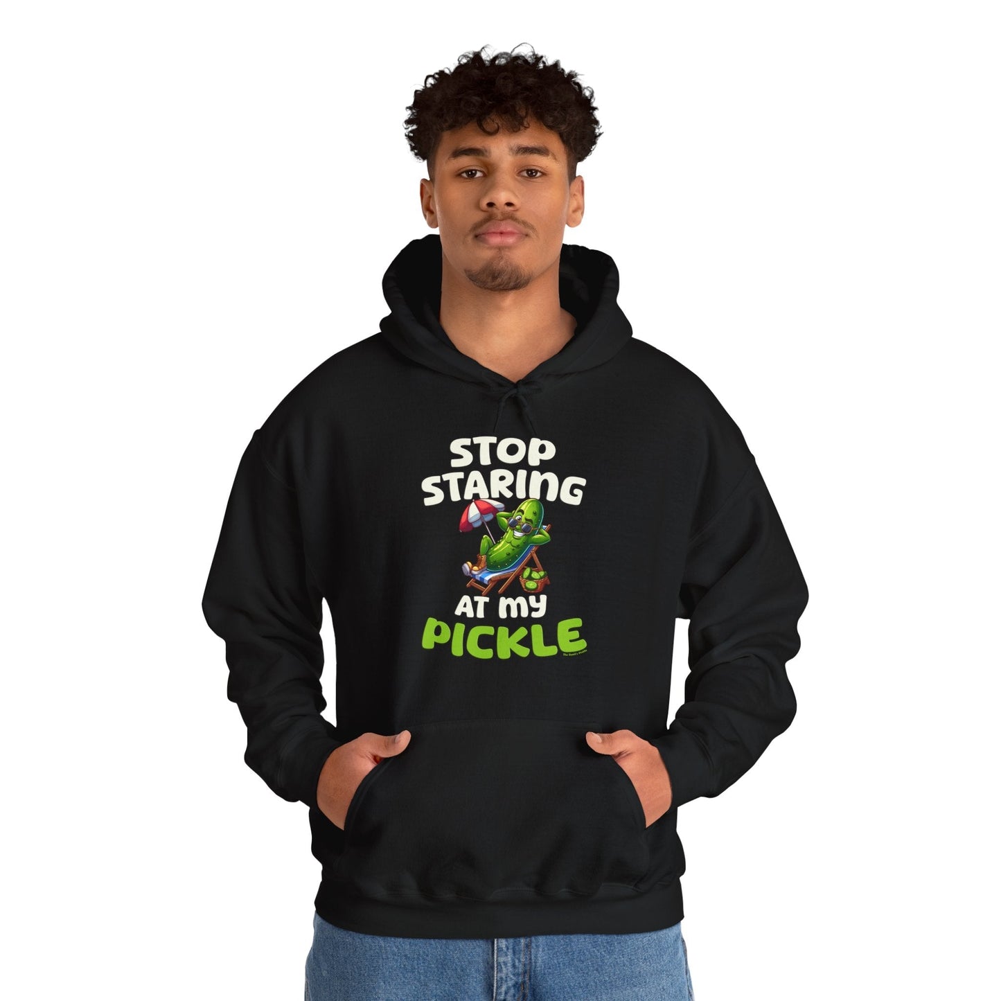 Stop Staring At My Pickle Hooded Sweatshirt The Devil's Pickle