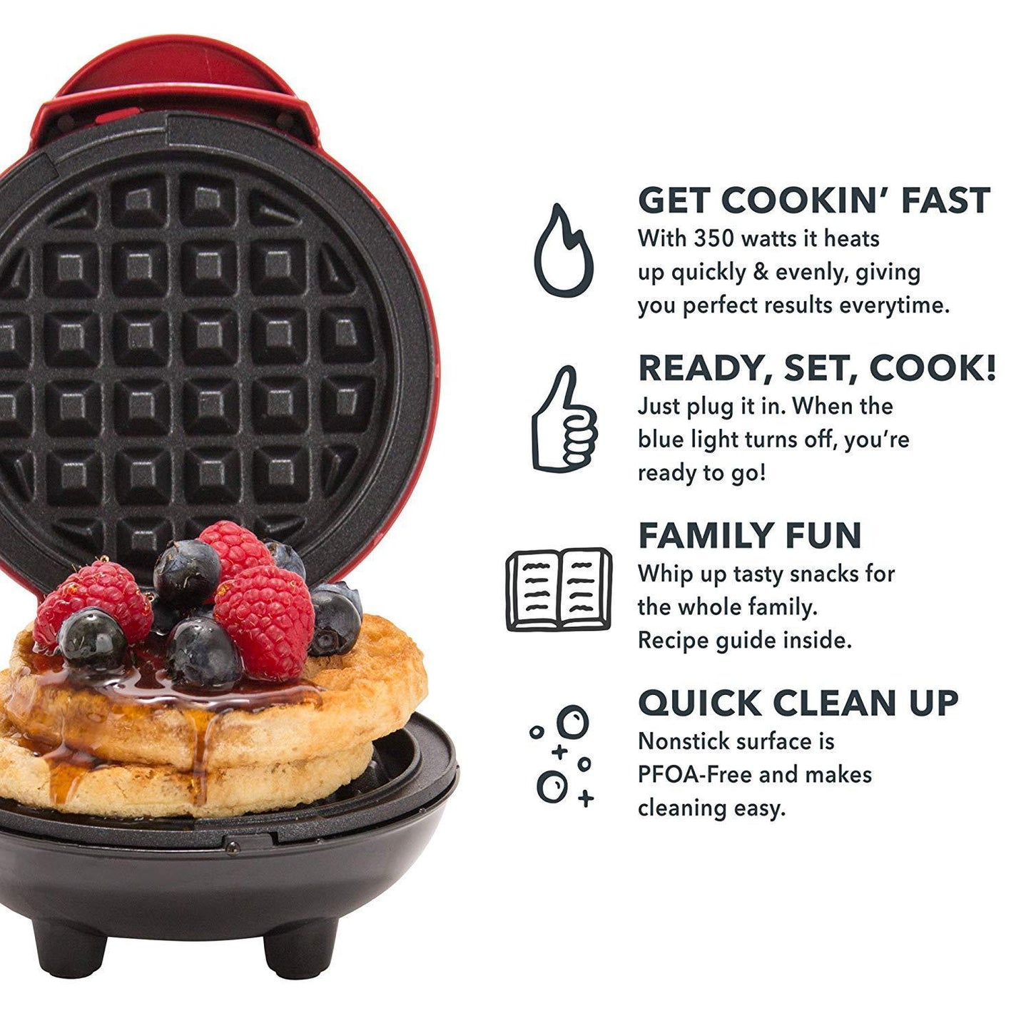 🧇 Mini Waffle Maker – 4” Nonstick Personal Waffle Machine SmartPursue™