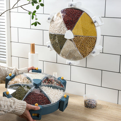 🍚 Wall‑Mounted Grain & Cereal Dispenser – Rotating Dry Food Storage for Kitchen SmartPursue™