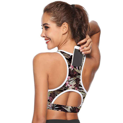 Women’s Pocket Sports Bra – Supportive Workout Bra with Phone Pocket FitiqueFit