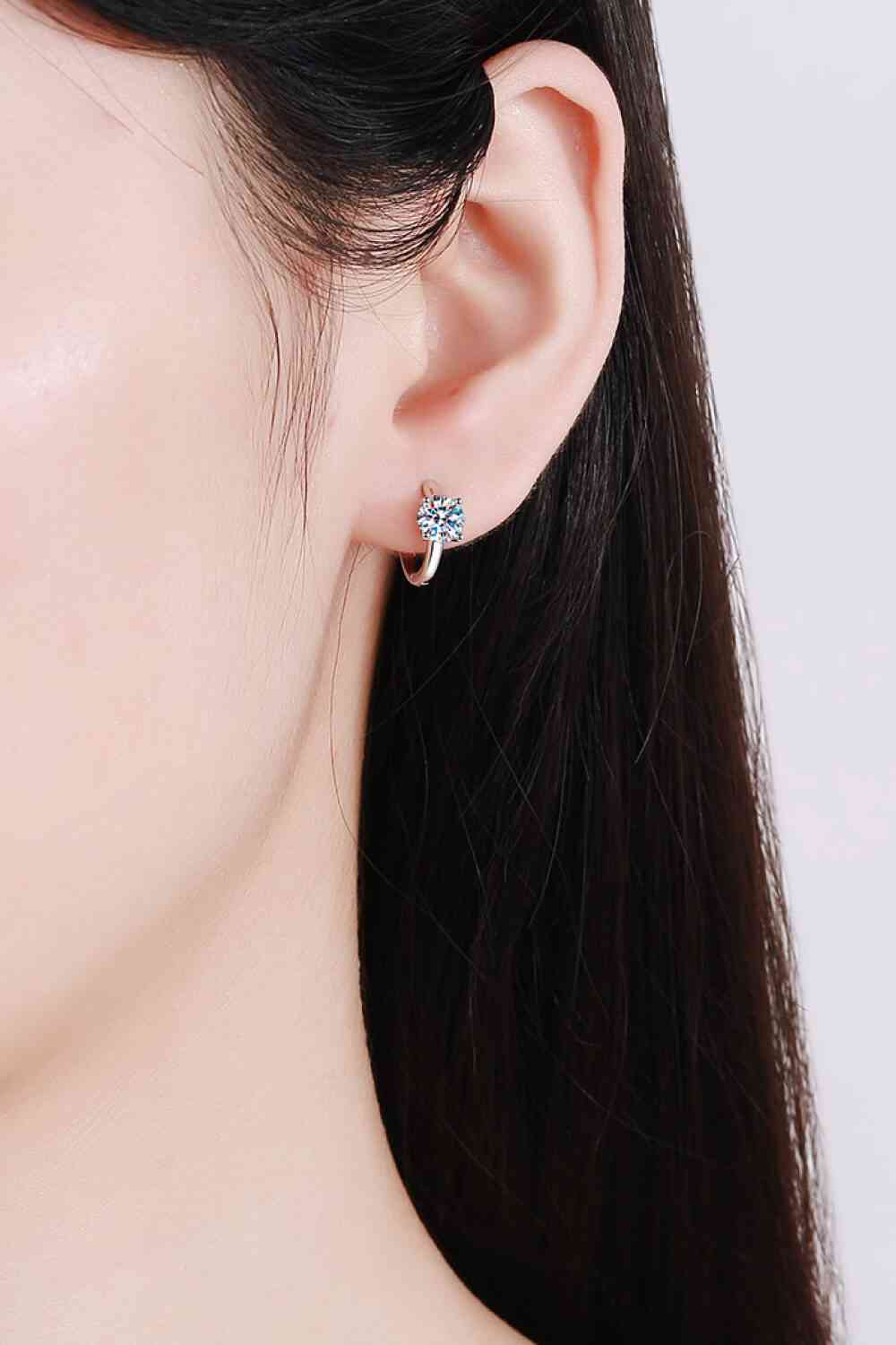 Moissanite Elegance Huggie Earrings – Brilliant 1 Carat Sparkle See size chart under “more details” The Fashion Celestial