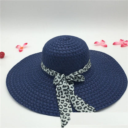 Women's Large-brimmed Beach Hat With Bow And Streamer Straw Hat See size chart under “more details” The Fashion Celestial
