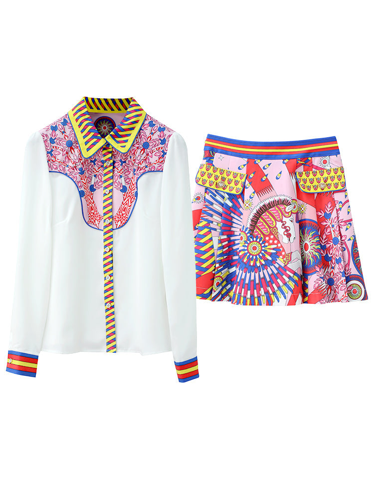 Small And Tall Suit Foreign Style Spring Dress Women's New Shirt Short Skirt Fried Street Suit Skirt Two Piece Set See size chart under “more details” The Fashion Celestial