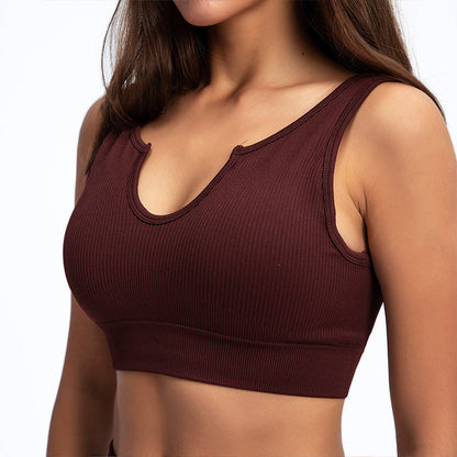 Seamless Ribbed Built Bra Tank Top – Women's Longline Workout Crop Top FitiqueFit