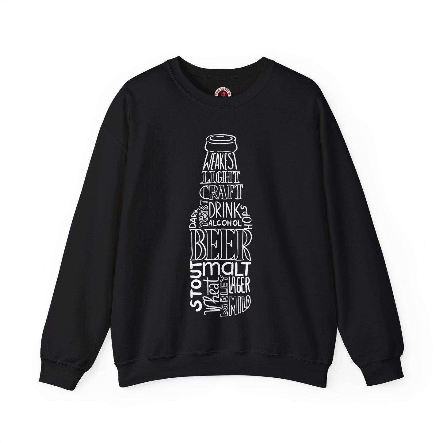 Beer Bottle of Words Crewneck Sweatshirt The Devil's Pickle