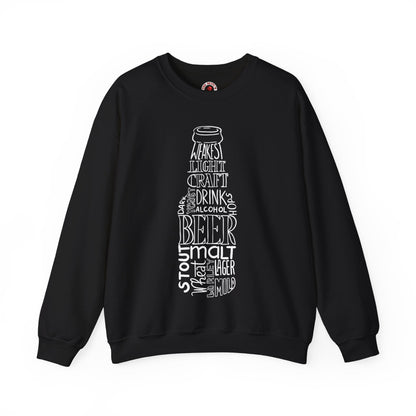 Beer Bottle of Words Crewneck Sweatshirt The Devil's Pickle