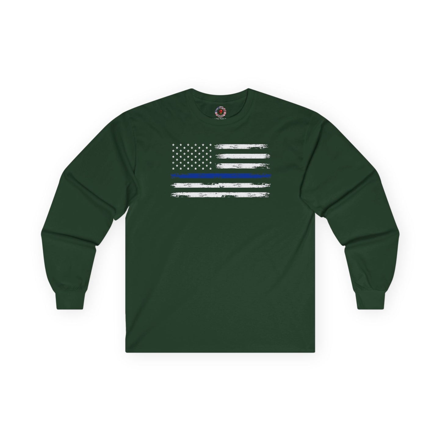 Thin Blue Line American Flag Long Sleeve Tee The Devil's Pickle
