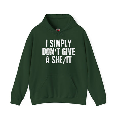 I Simply Don't Give A She/It Hooded Sweatshirt The Devil's Pickle