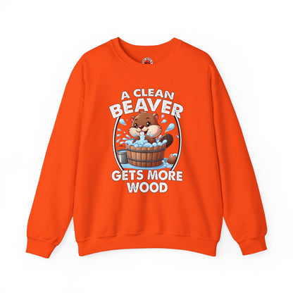A Clean Beaver Gets More Wood Crewneck Sweatshirt The Devil's Pickle