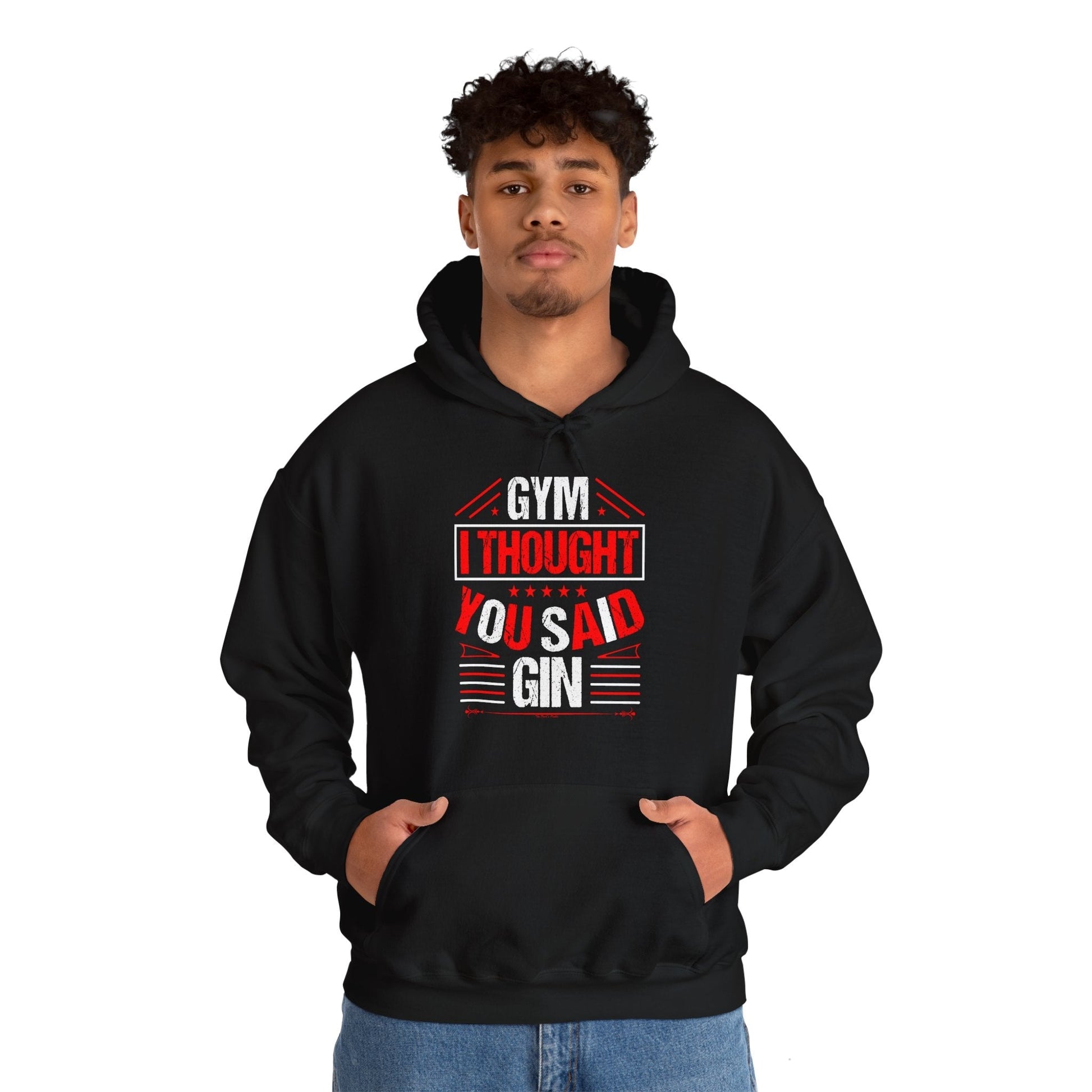 Gym? I thought You Said Gin Hooded Sweatshirt The Devil's Pickle