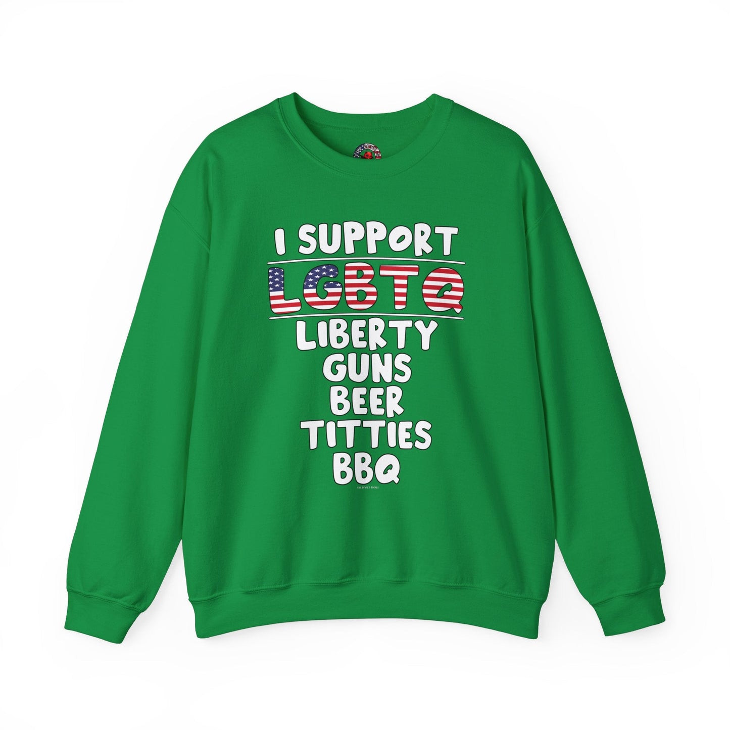 I Support LGBTQ Crewneck Sweatshirt The Devil's Pickle