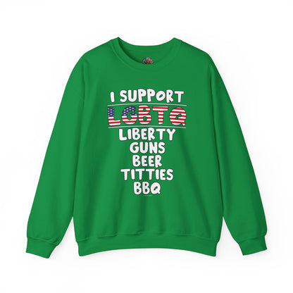I Support LGBTQ Crewneck Sweatshirt The Devil's Pickle