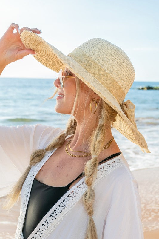 Scallop Edge Bow Accent Sunhat See size chart under “more details” The Fashion Celestial