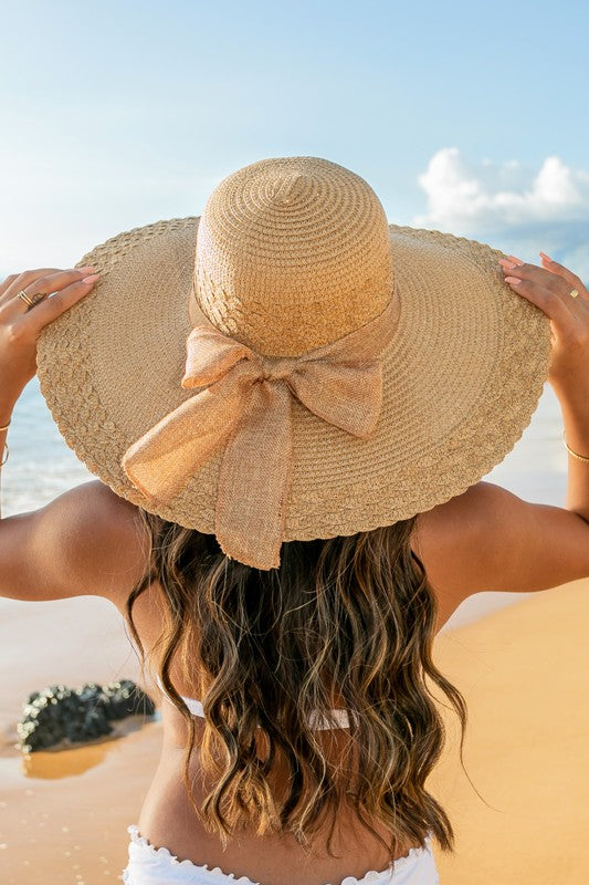 Scallop Edge Bow Accent Sunhat See size chart under “more details” The Fashion Celestial