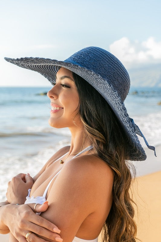Scallop Edge Bow Accent Sunhat See size chart under “more details” The Fashion Celestial