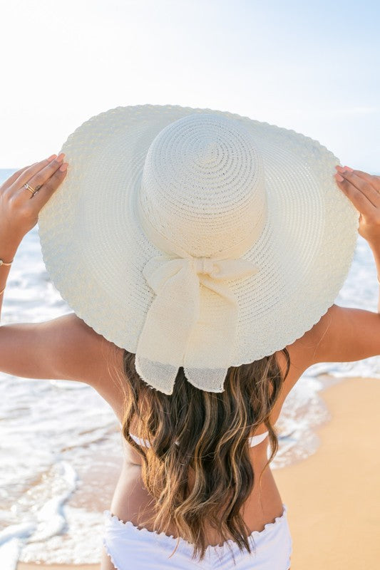 Scallop Edge Bow Accent Sunhat See size chart under “more details” The Fashion Celestial