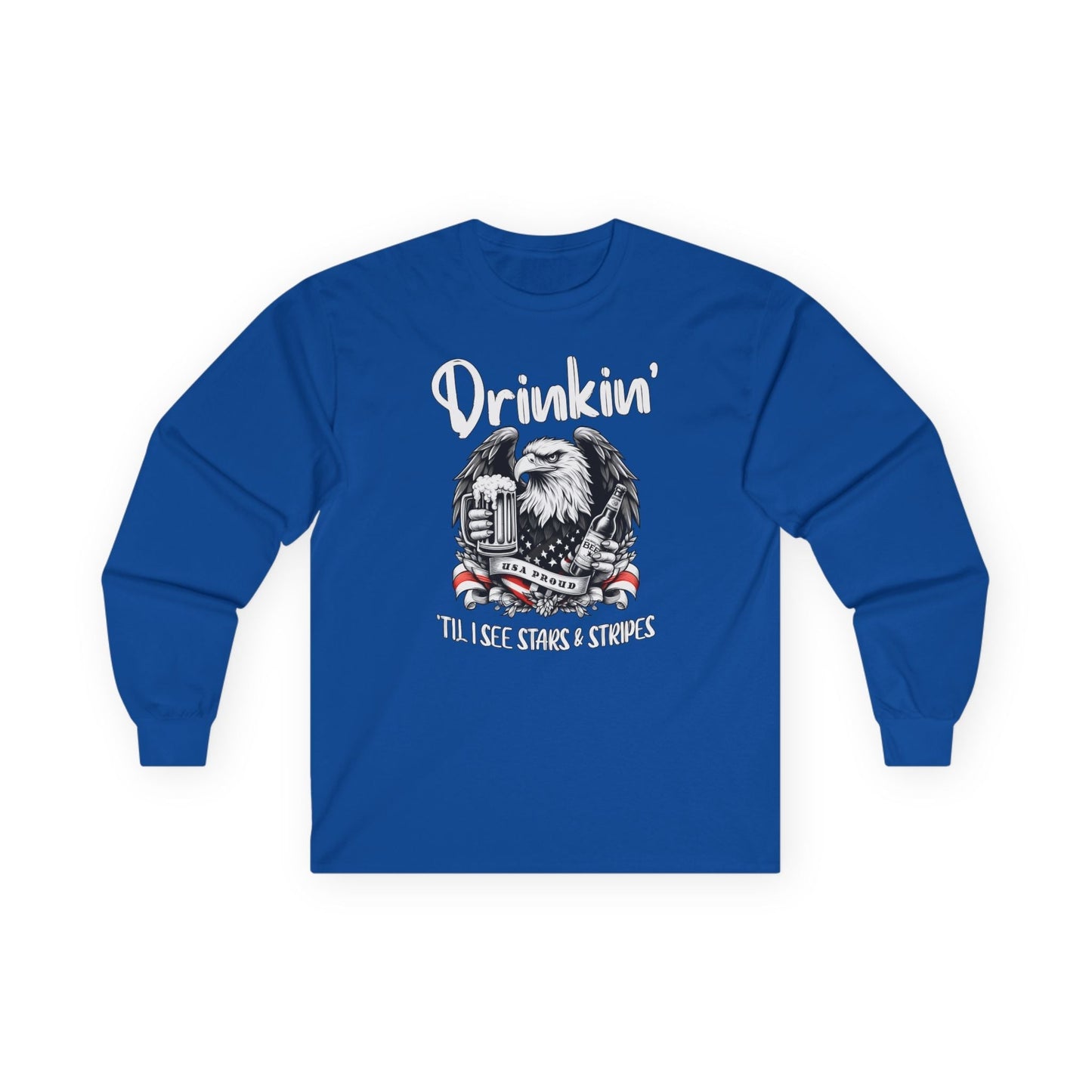 Drinkin' Til I See Stars & Stripes Long Sleeve Tee The Devil's Pickle