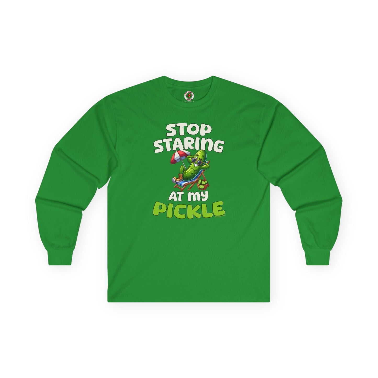 Stop Staring At My Pickle Long Sleeve Tee The Devil's Pickle