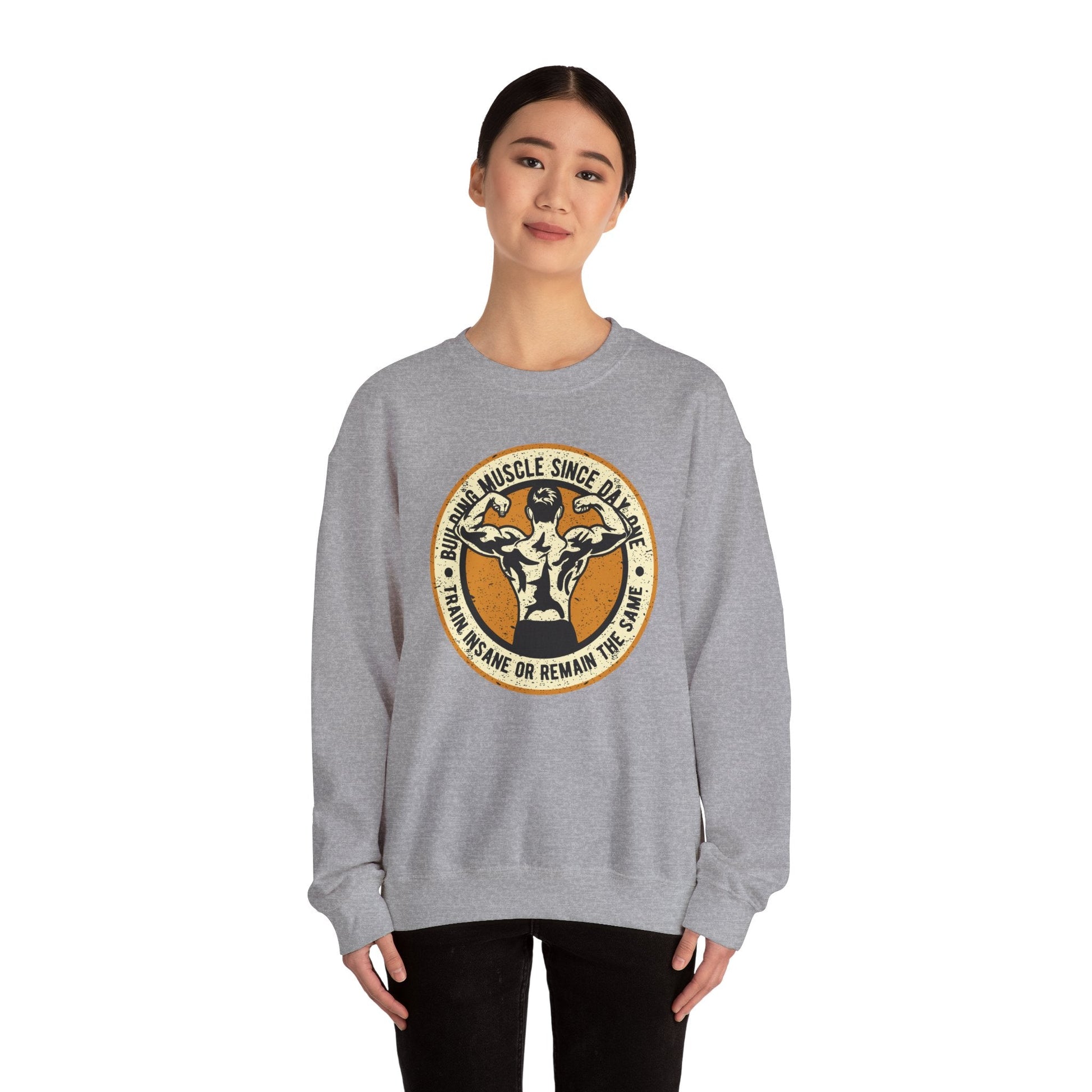 Building Muscle Since Day One Crewneck Sweatshirt The Devil's Pickle