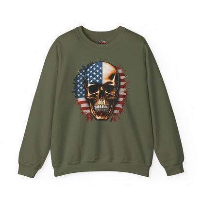 American Flag Skull Crewneck Sweatshirt