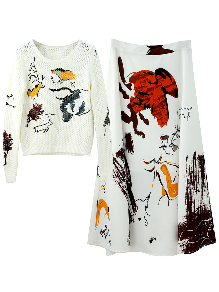 New Women's Skirt Knit Two-piece Suit See size chart under “more details” The Fashion Celestial