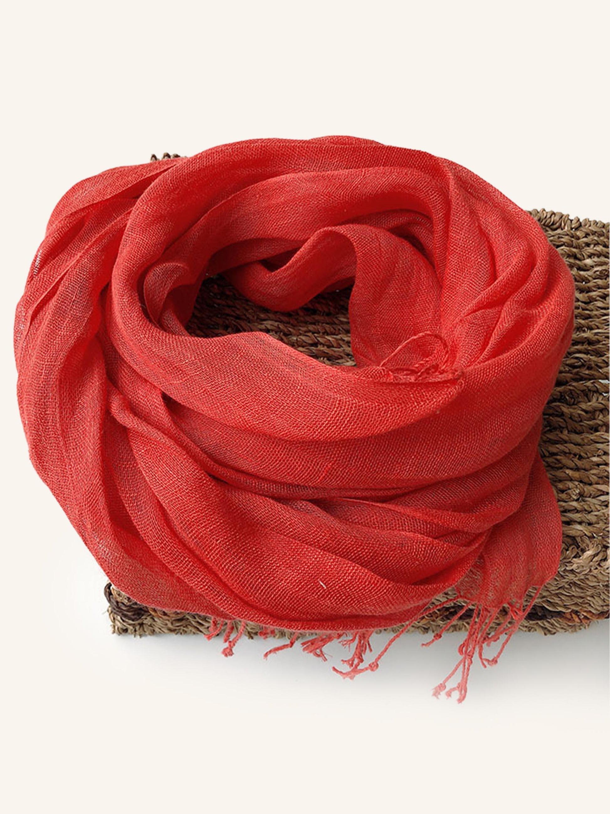 100% Linen Lightweight Solid Color Scarf BIANCA LINTICO