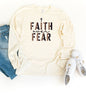 Faith Over Fear Leopard Long Sleeve Tee See size chart under “more details” The Fashion Celestial