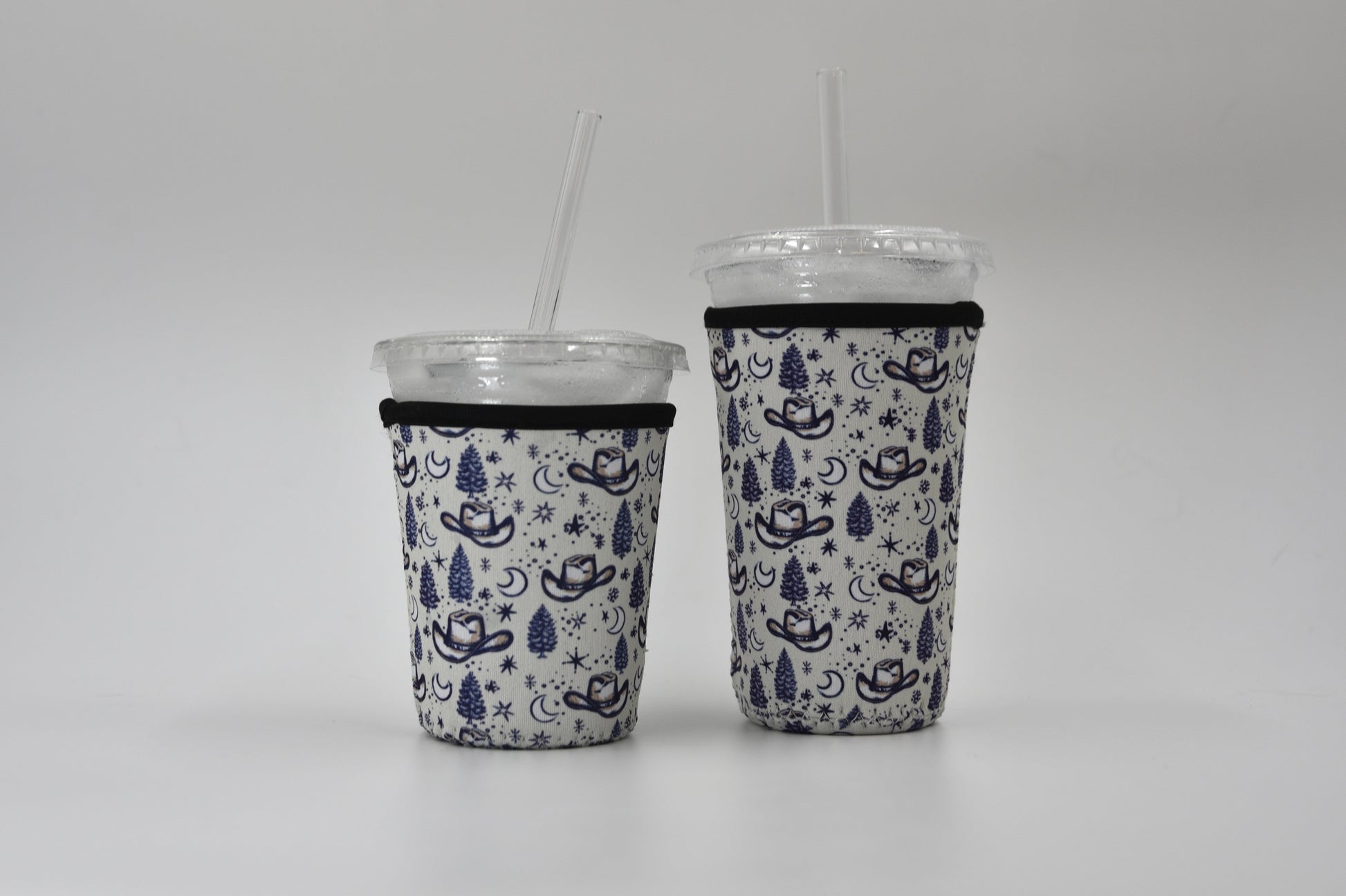 Cowboy Hat & Stars Coffee Sleeve | Reusable Neoprene Iced Coffee Cup Cover (16–24oz) BashDesignsCo