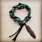 Double Strand Turq Bracelet w/ Feather and Tassel Shop Style & More | Fresh Looks, Everyday Deals & Free Shipping